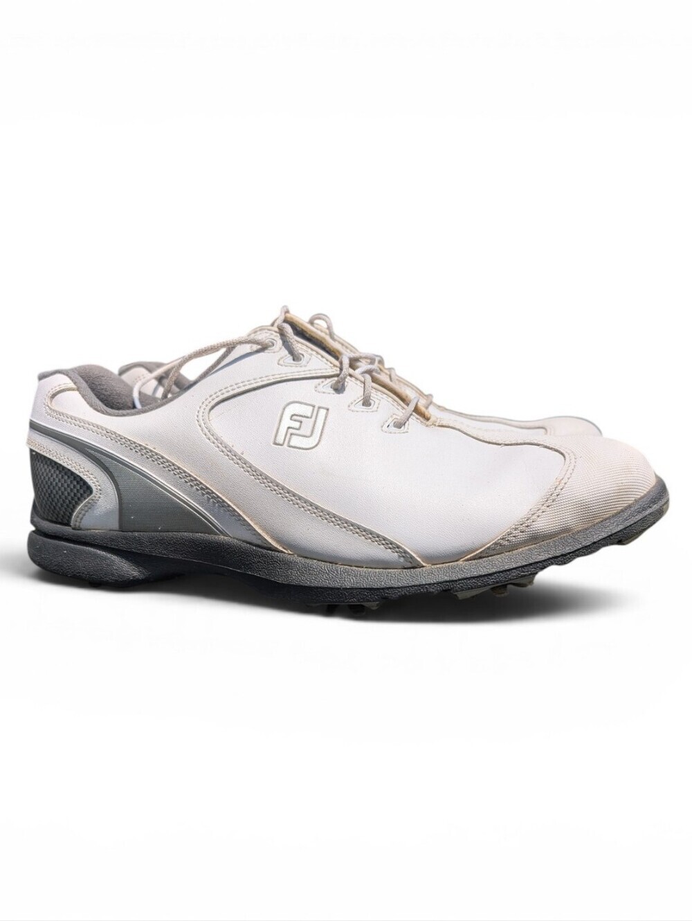 FootJoy Sport LT Men’s White Lace-Up Golf Shoes with Black Soles Size 11.5M - Picture 2 of 6